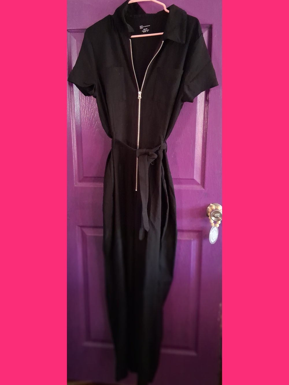 No Boundaries Black Zip-Front Jumpsuit